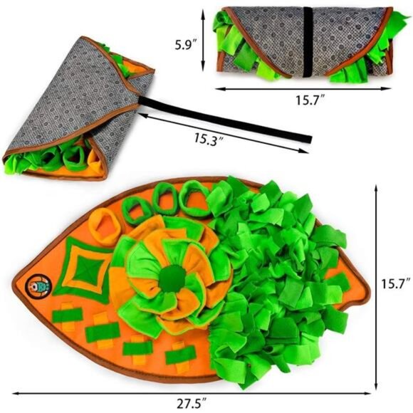 Snuffle Mat for Dogs, Dog Cats Nosework Feeding Mat, Pet Interactive Dog Puzzle - Picture 5 of 7
